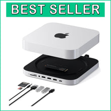 Load image into Gallery viewer, 6-in-1 Mac Mini Hub &amp; Stand: High-Speed SSD Enclosure &amp; USB C Docking Station