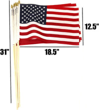 Load image into Gallery viewer, Patriotic Handheld Flags 12x18 - Ideal for Memorial Day &amp; Graduation Ceremonies