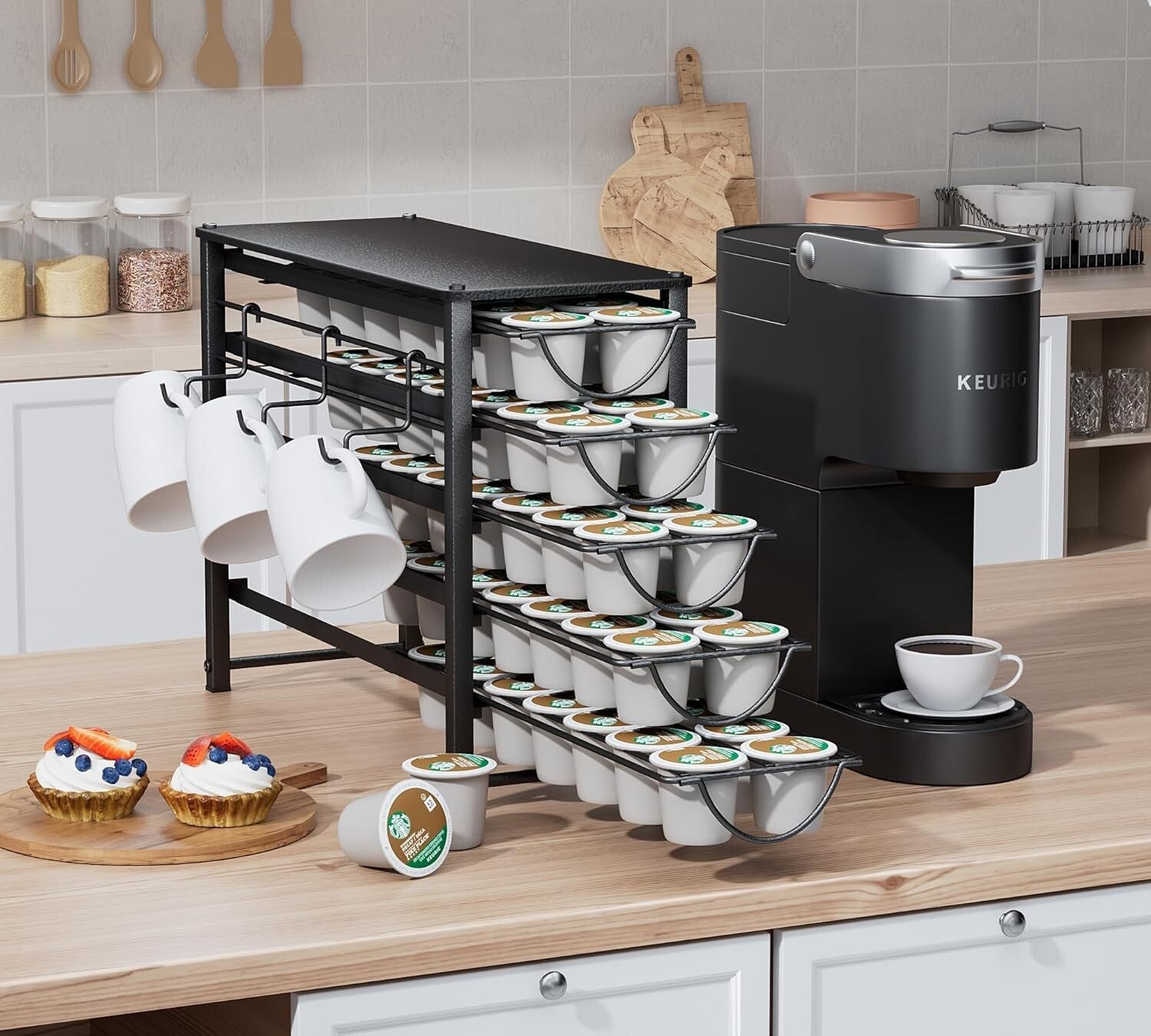 Metal Coffee Capsule Storage Drawer for 70 Pods - Space-Saving Counter Solution