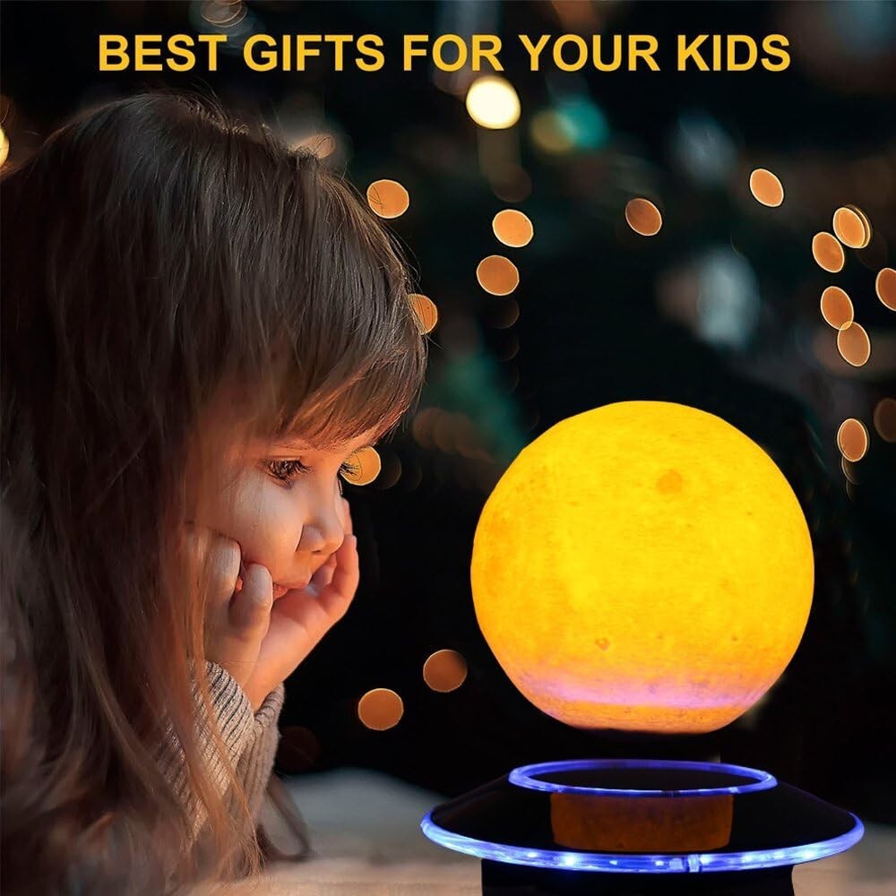 Floating 3D Moon Lamp with Touch Control - A Unique Night Light for Any Room