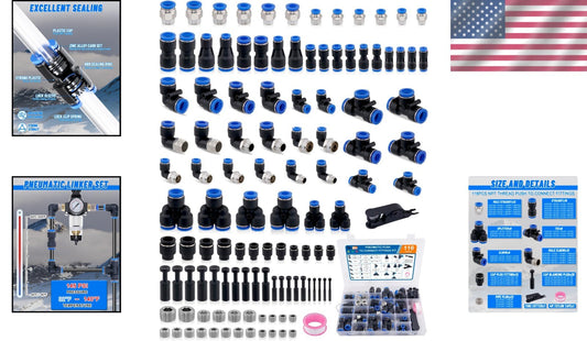 High-Pressure 116PCS Pneumatic Connector Kit & Accessories for DIY & Automotive