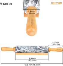 Load image into Gallery viewer, Versatile 18" Marble Rolling Pin with Non-Slip Wooden Handles for Perfect Dough