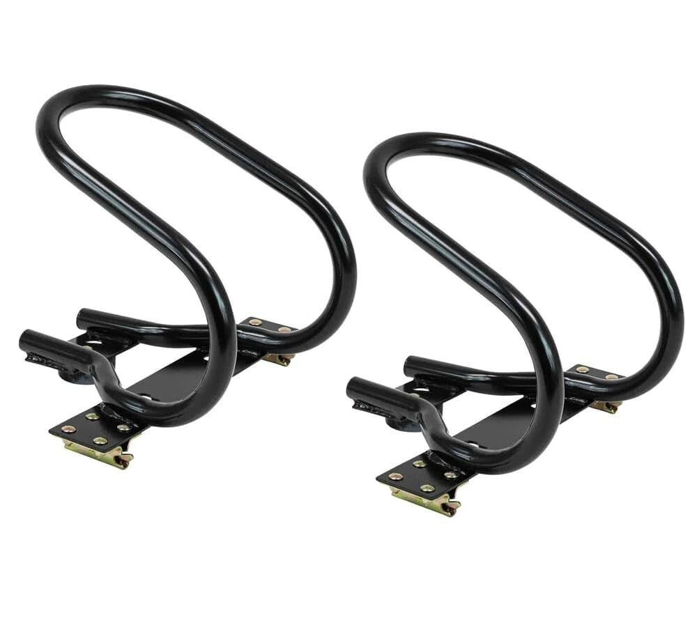 Black Powder Coated 7" Wheel Chock for E-Track - 2 Pack Motorcycle Protection