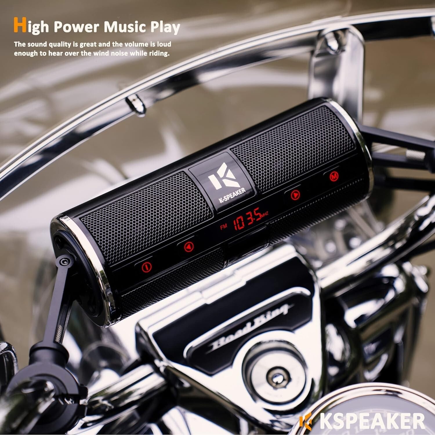 Outdoor Motorcycle Speakers with Bluetooth Control and FM Radio Functionality