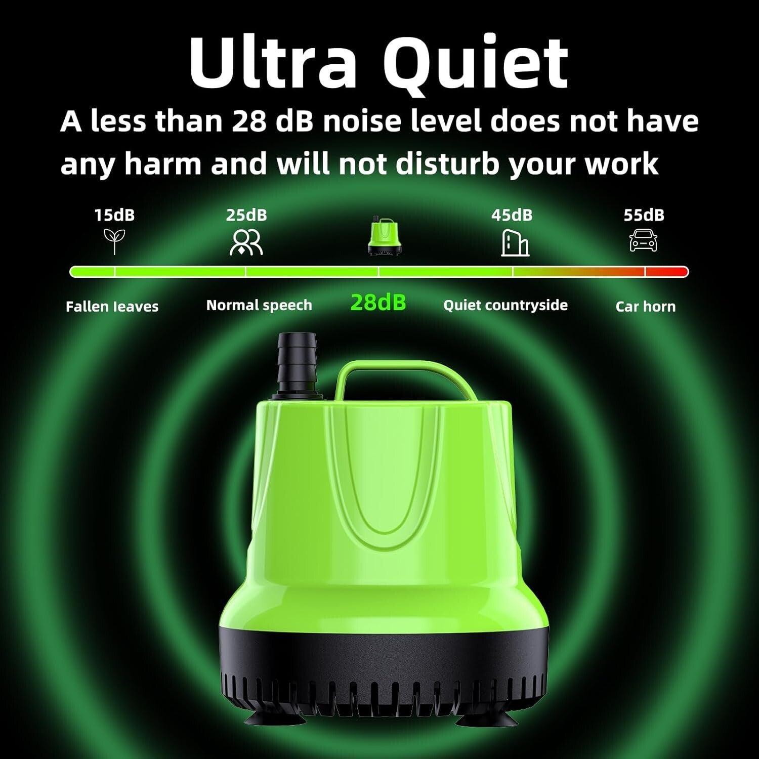 Durable Hydroponics Pump with 11 FT Lift Height - Ideal for Aquariums & Ponds