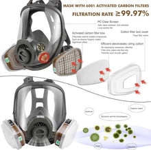 Load image into Gallery viewer, Comfort-Fit Full Face Gas Mask with 4 High-Efficiency Activated Carbon Filters