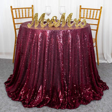 Load image into Gallery viewer, Luxurious 120-Inch Round Burgundy Sequin Tablecloth for Special Occasions