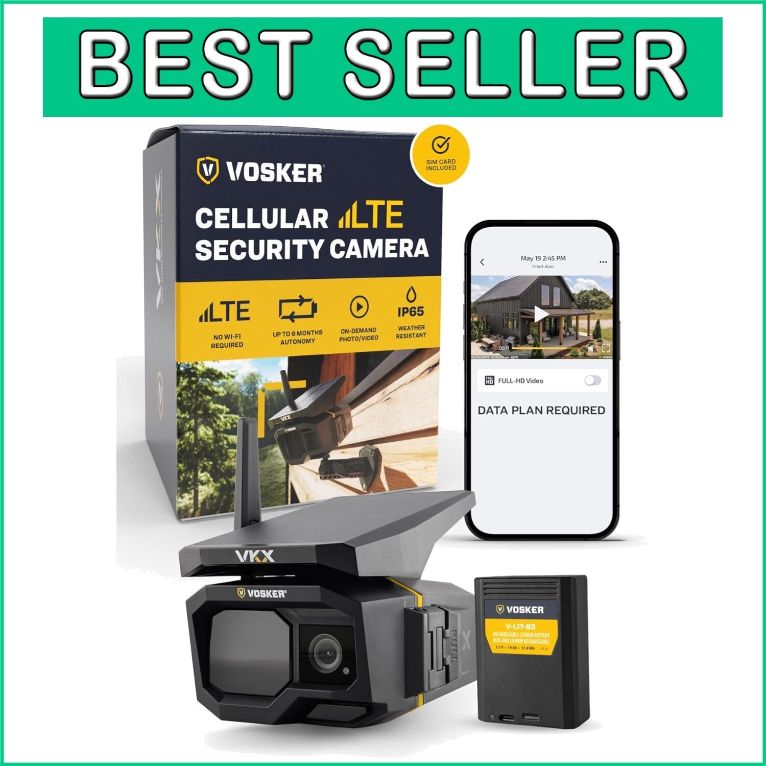 Battery-Powered 4G-LTE Outdoor Camera - Motion Activated, IP65 Weather-Resistant