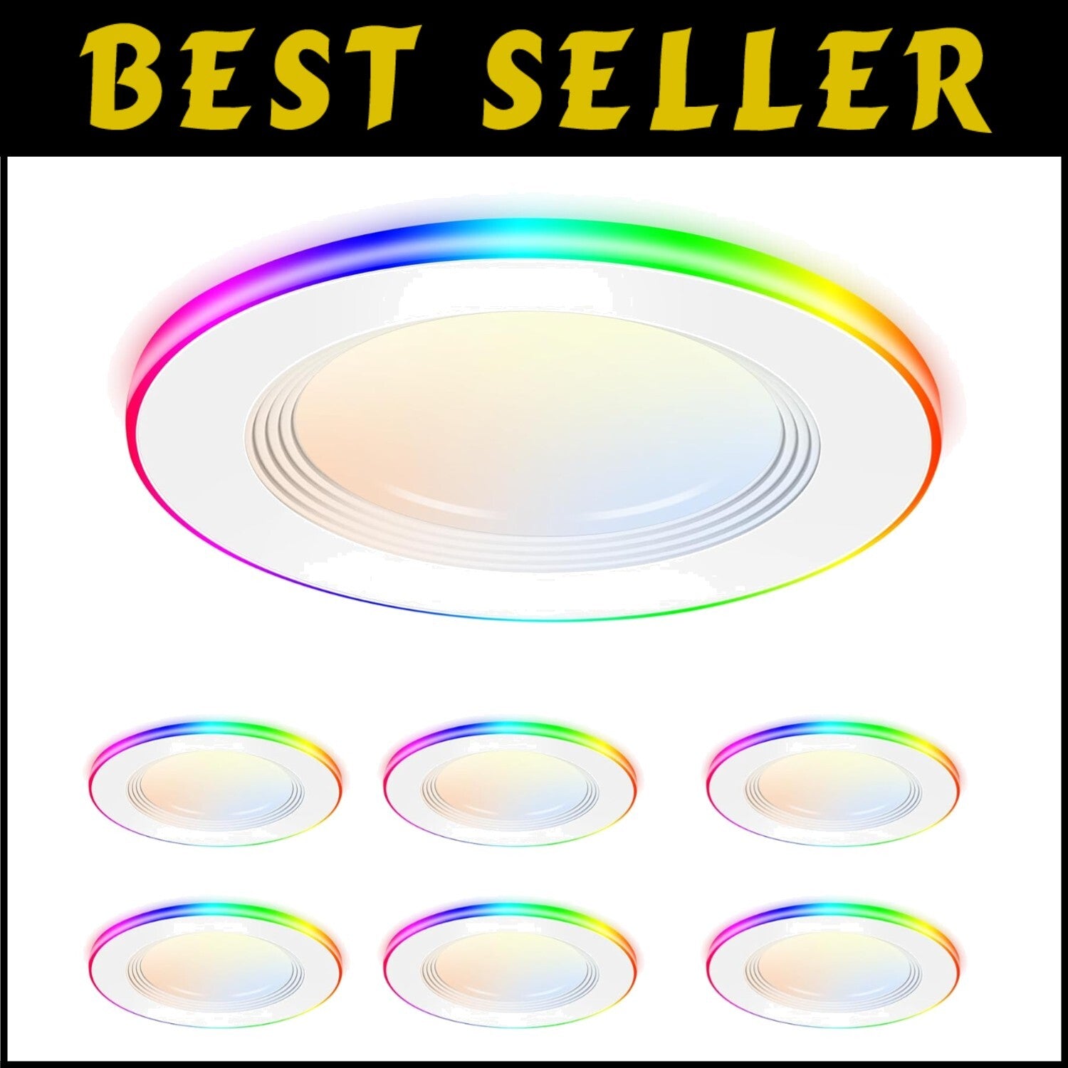 Ultra-Thin 4-Inch Color Changing LED Recessed Lights with App & Voice Control