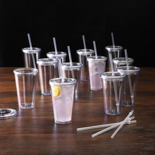 Load image into Gallery viewer, Classic 12-Pack Insulated Double Wall Tumblers with Straws &amp; Name Tags - 16 oz