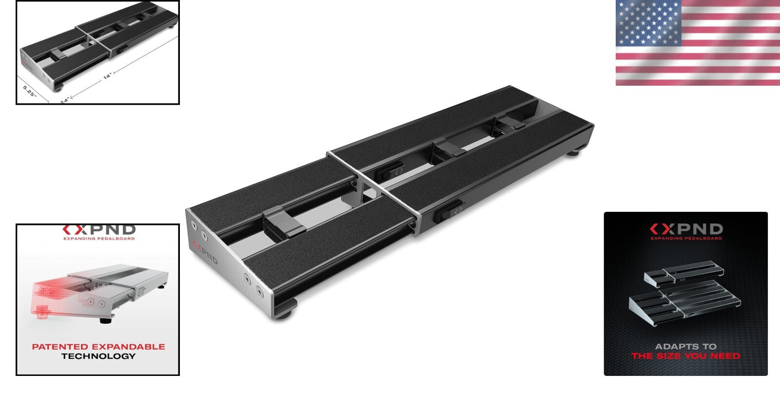 Lightweight XPND Guitar Pedalboard - Telescoping & Durable for Touring