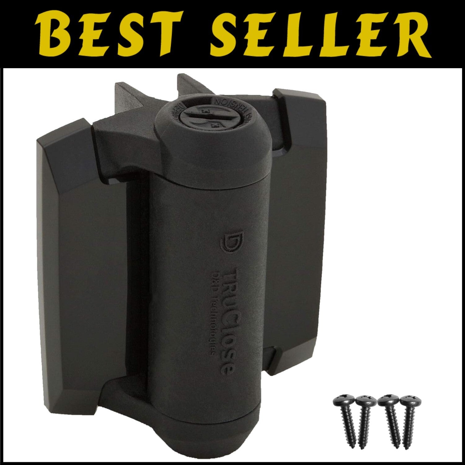 Durable Self-Closing Gate Hinges with Tension Adjustment - Pool Safety Black