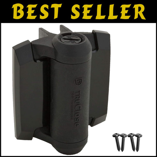 Durable Self-Closing Gate Hinges with Tension Adjustment - Pool Safety Black