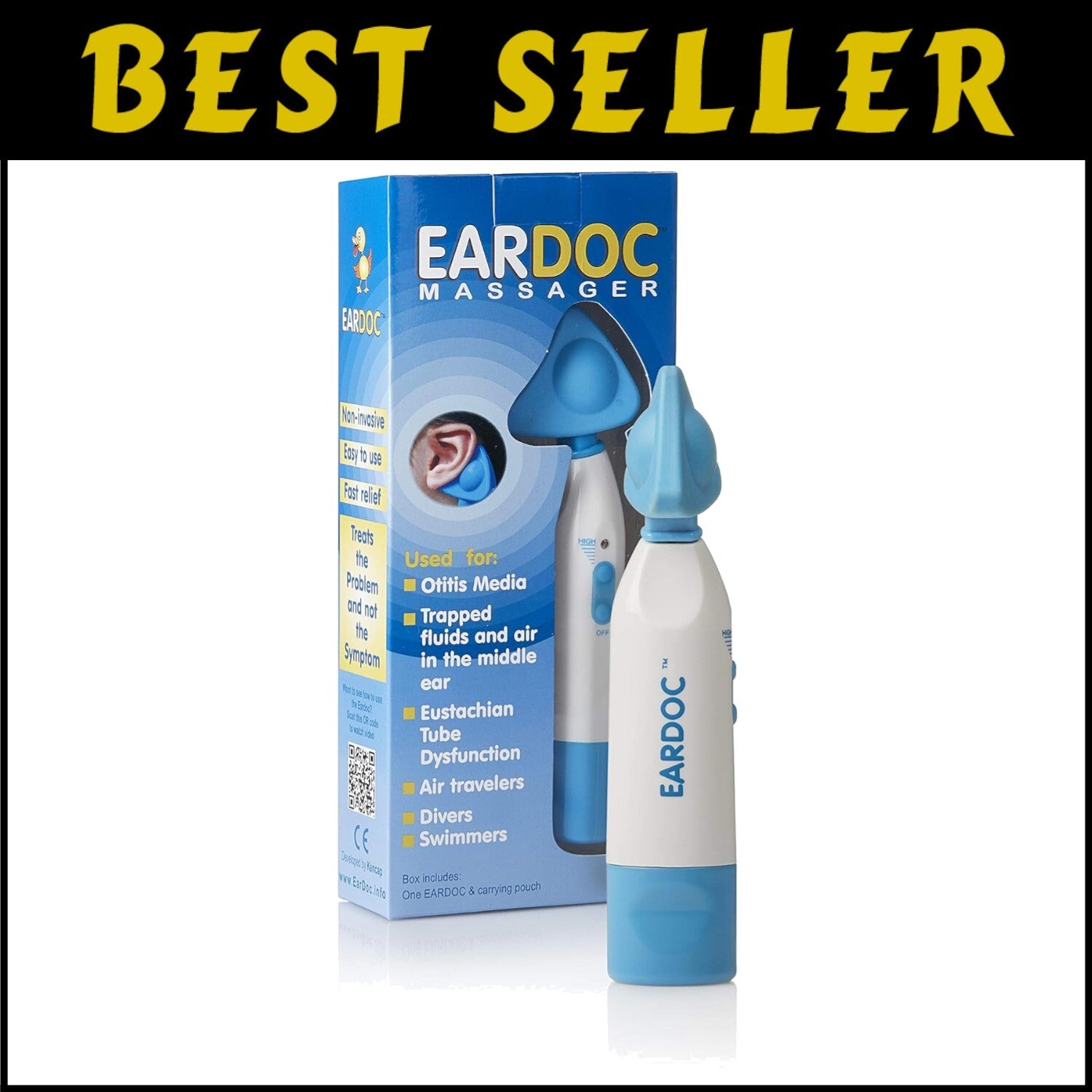 EARDOC Pro: 10-Speed Ear Pain Relief & Infection Treatment Device, FDA Approved