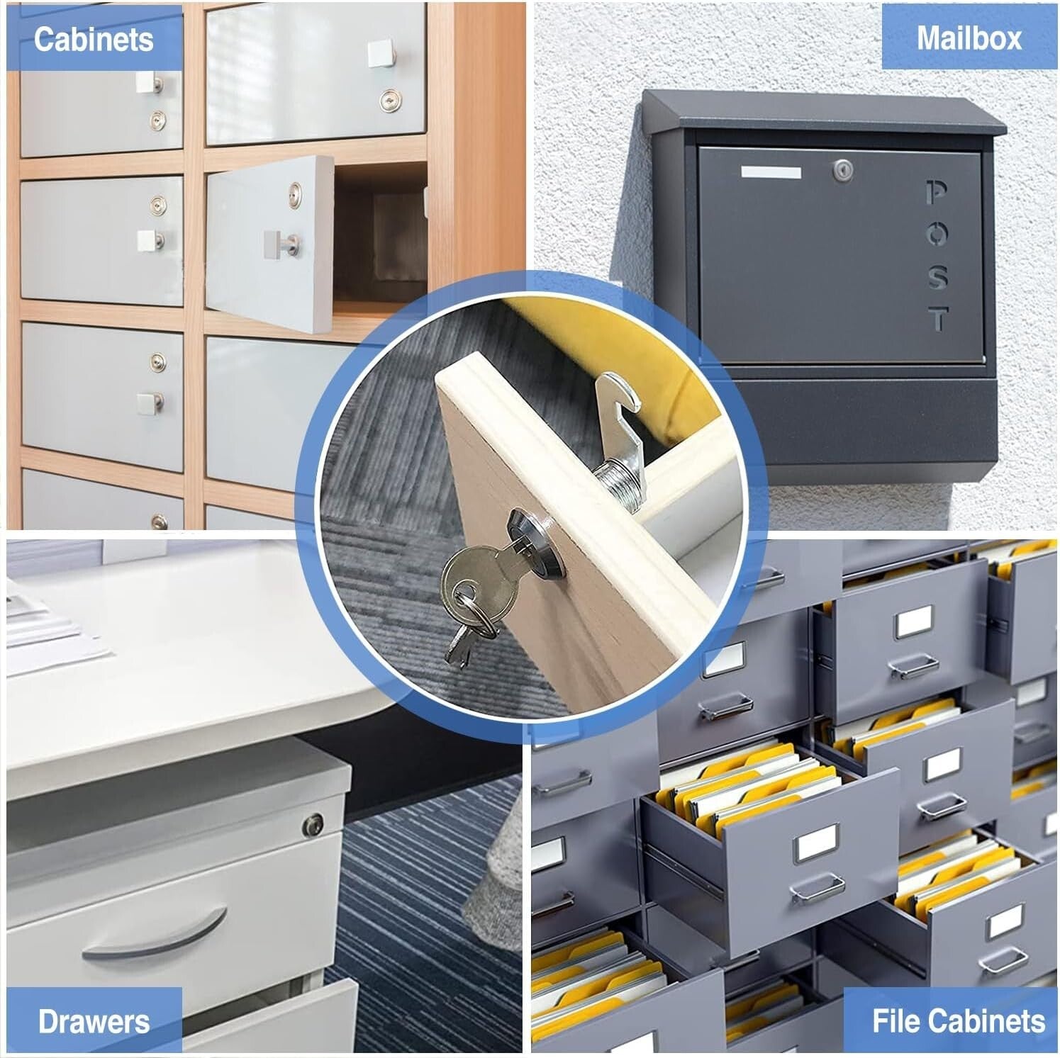 20-Piece Zinc Alloy Cam Locks with Keys, Waterproof for RV Storage & Toolboxes