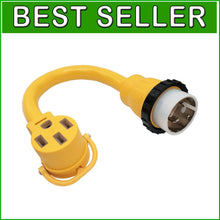 Load image into Gallery viewer, 1.5FT 50A Shore Power Adapter NEMA SS2-50P/14-50R for RV &amp; EV Charging