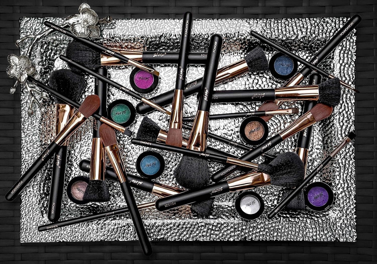 Cruelty-Free Luxury Makeup Brush Set - 14 Essential Brushes for Professional Use