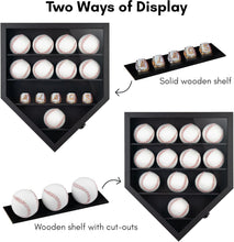 Load image into Gallery viewer, Home Plate Baseball Display Case - Securely Show 12 Baseballs or Rings in Style