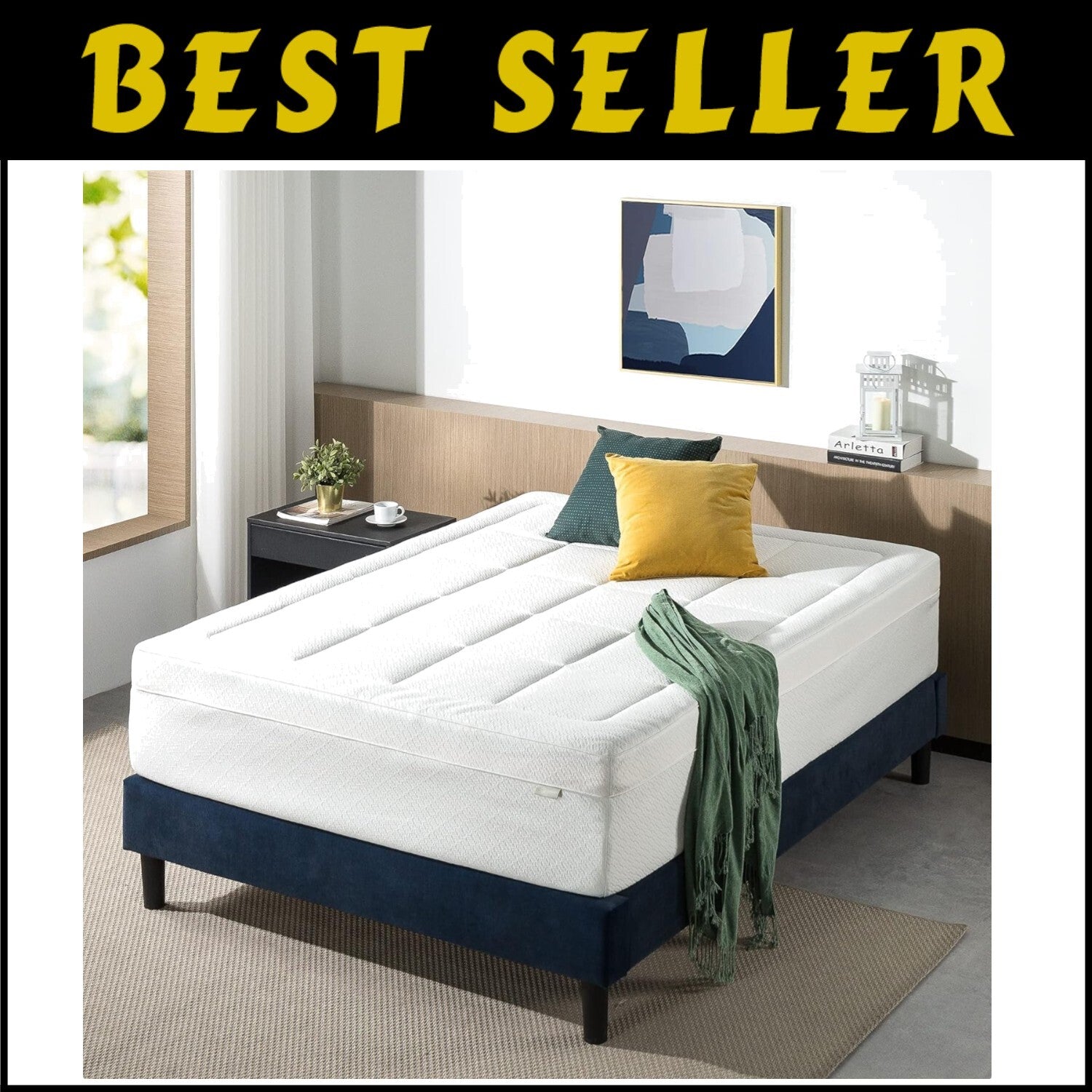 Twin Mattress Topper - 4-Inch Green Tea Infused Memory Foam for Better Sleep