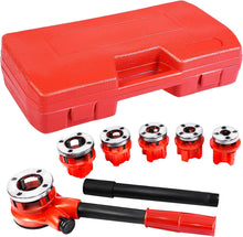 Load image into Gallery viewer, Lightweight Pipe Threader Kit with 6 Malleable Cast Iron Dies - 1/4" to 1-1/4"