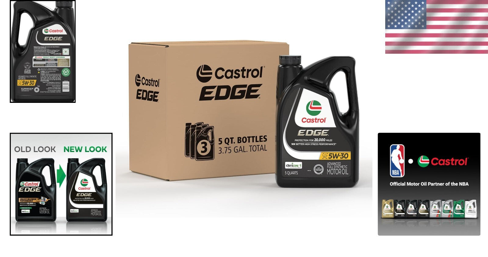 Advanced EDGE 5W-30 Full Synthetic Motor Oil, 3 Pack - Engine Longevity Solution