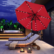 Load image into Gallery viewer, Elegant 11FT Round Solar LED Patio Umbrella - Perfect for Day or Night Use