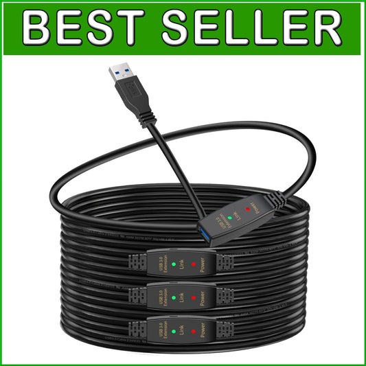 Durable 75ft USB 3.0 Male to Female Extension Cord for Gaming and Office