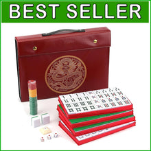 Load image into Gallery viewer, X-Large Chinese Mahjong Set with Travel Case &amp; XL Melamine Tiles for Easy Play