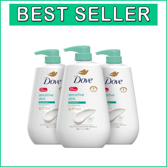 Cruelty-Free Body Wash for Sensitive Skin - 3 x 30.6 oz, Eco-Friendly Packaging