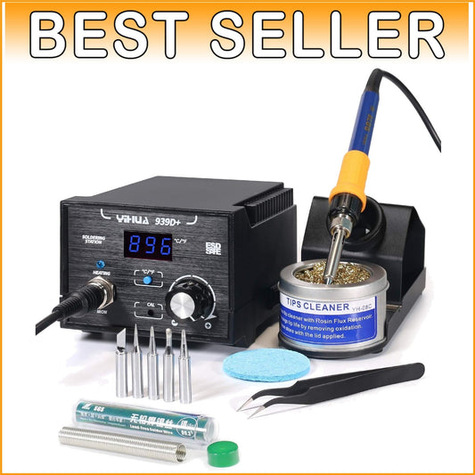 Advanced Digital Soldering Station: Precision Heat Control 392°F-896°F, ESD Safe