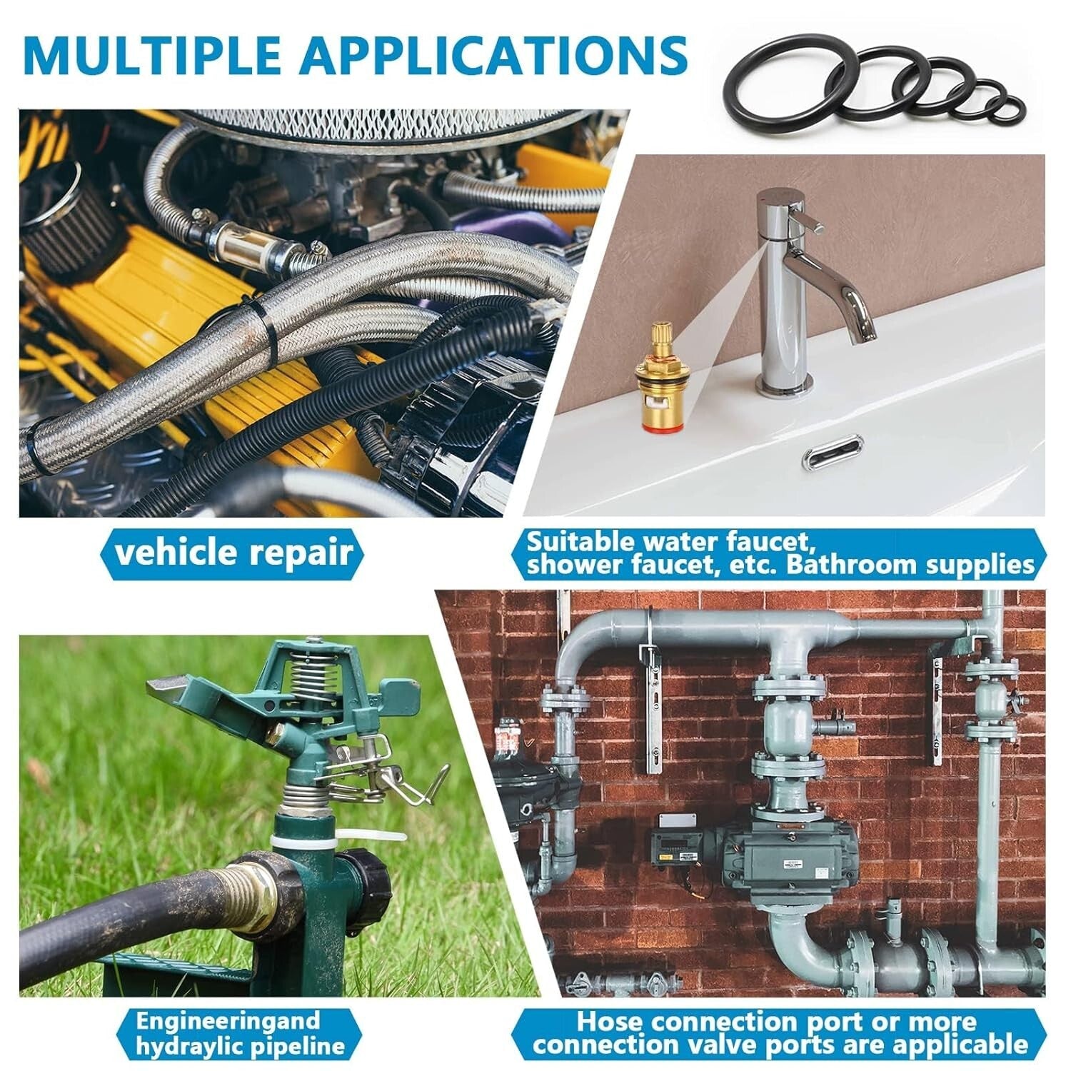 Durable SAE Viton O Rings - 382 pcs for High-Performance Industrial Applications