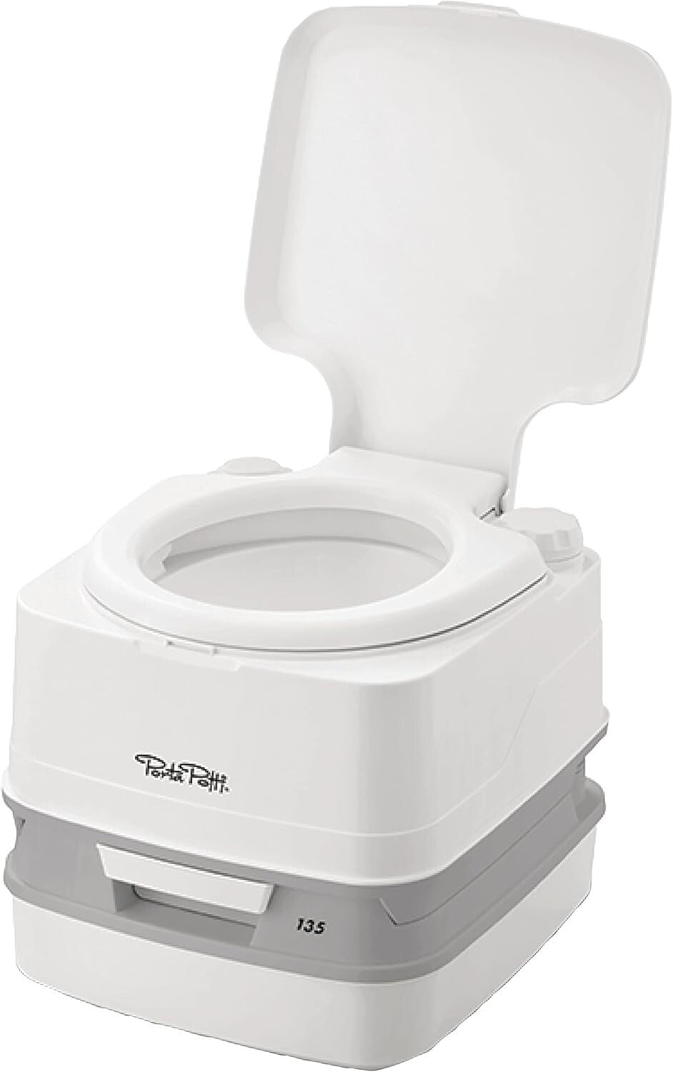 Elegant White 135 Floor-Mounted Portable Toilet – Ideal for RVs, Boats, and Vans