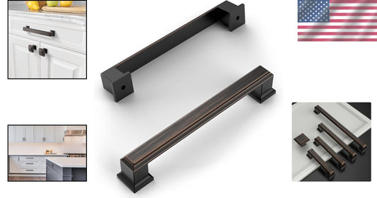 Durable Oil Rubbed Bronze 10 Pack Cabinet Pulls - Easy Install 5 Inch Design