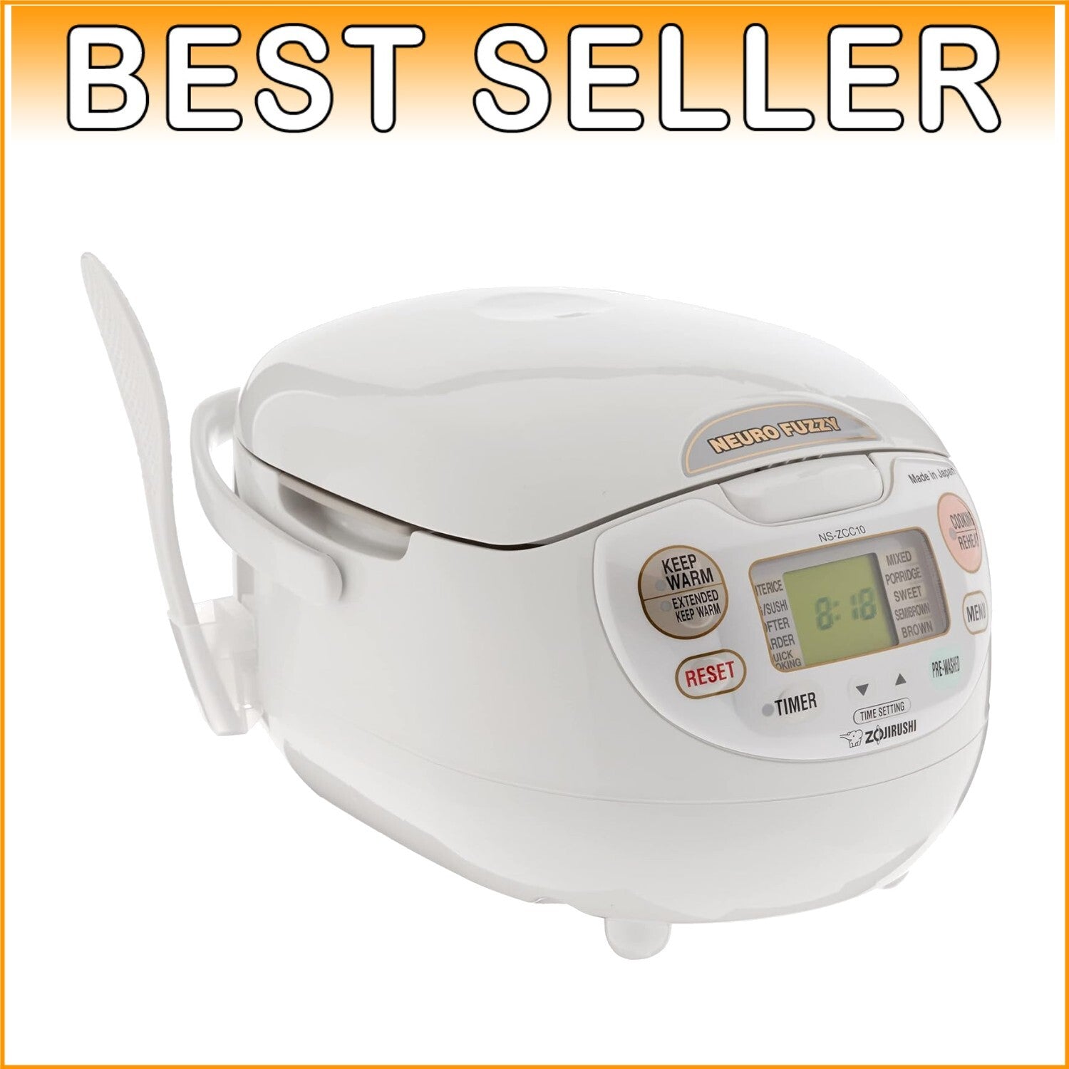 Elegant 5.5-Cup Electric Rice Cooker - Neuro Fuzzy Technology & Warm Function