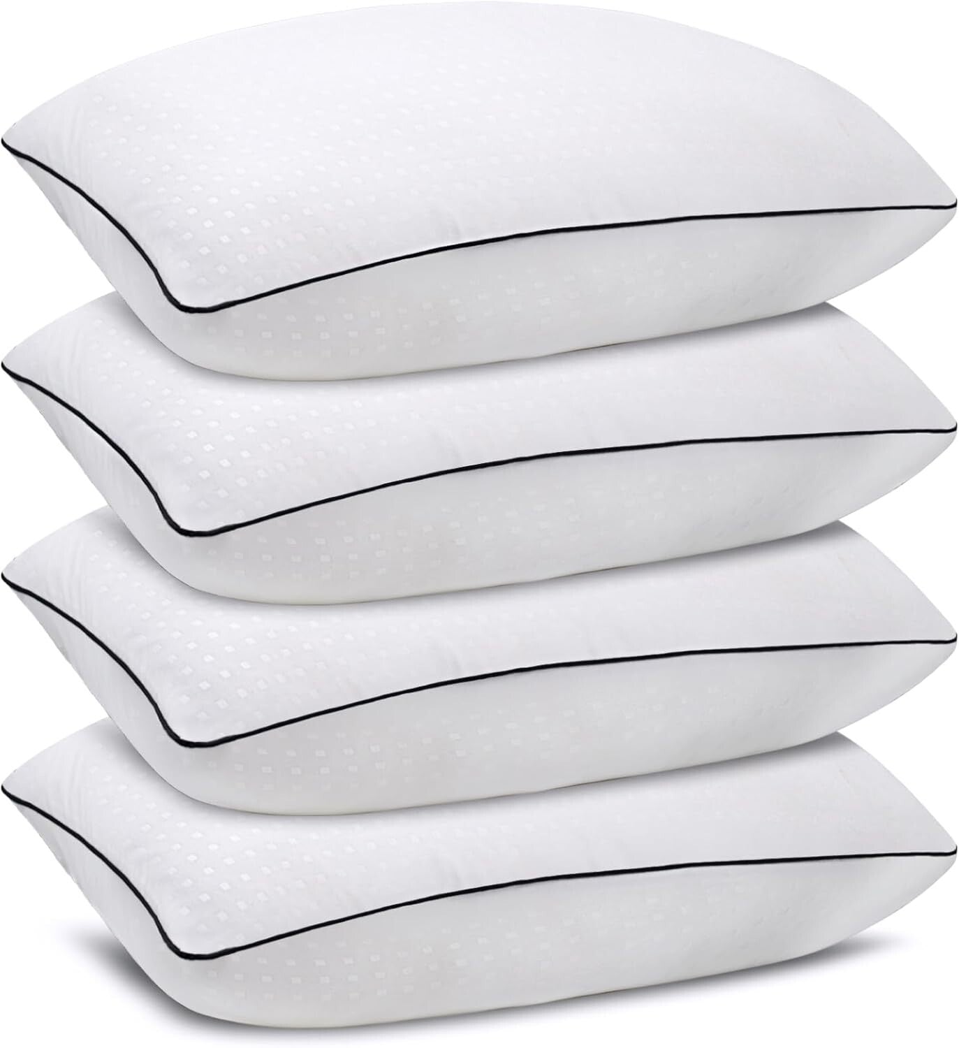 4-Pack Standard Size Machine Washable Bed Pillows for All Sleep Positions