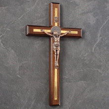 Load image into Gallery viewer, Durable 12" St Benedict Catholic Wall Cross - Timeless Design with Bracelet