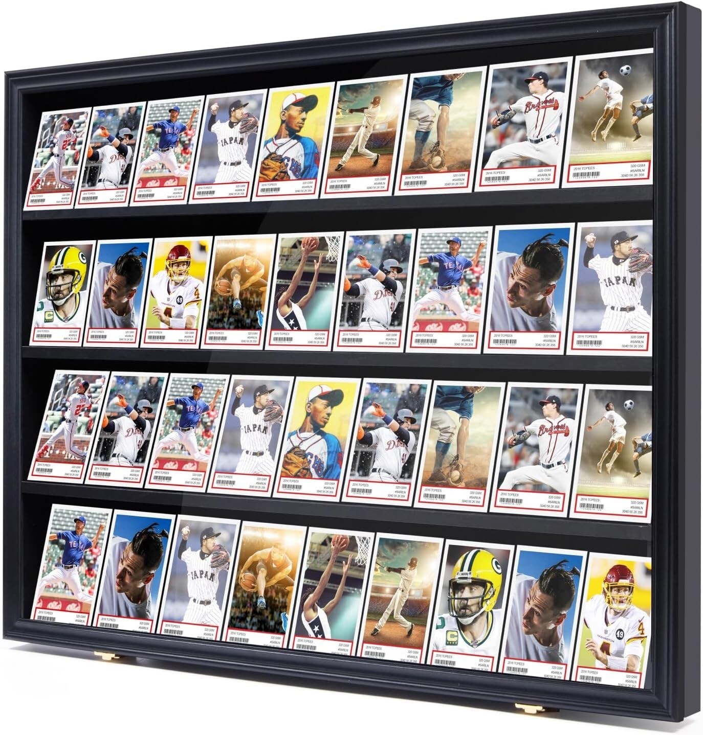 Stylish Black Acrylic Card Display Case - Anti-Theft Locks & UV Protection