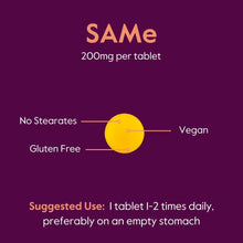 Load image into Gallery viewer, Advanced SAM-e 200mg Formula - 120 Vegan Tablets for Enhanced Wellbeing
