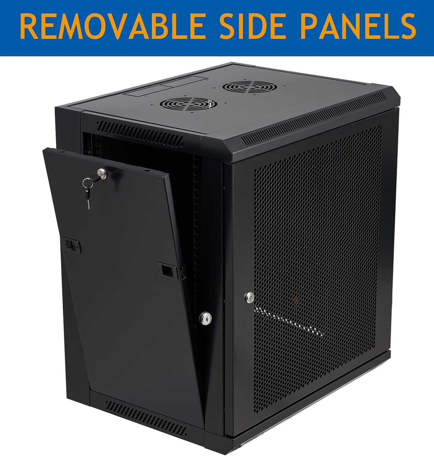 12U Wall Mount Server Cabinet with Locking Door for Secure Network Storage