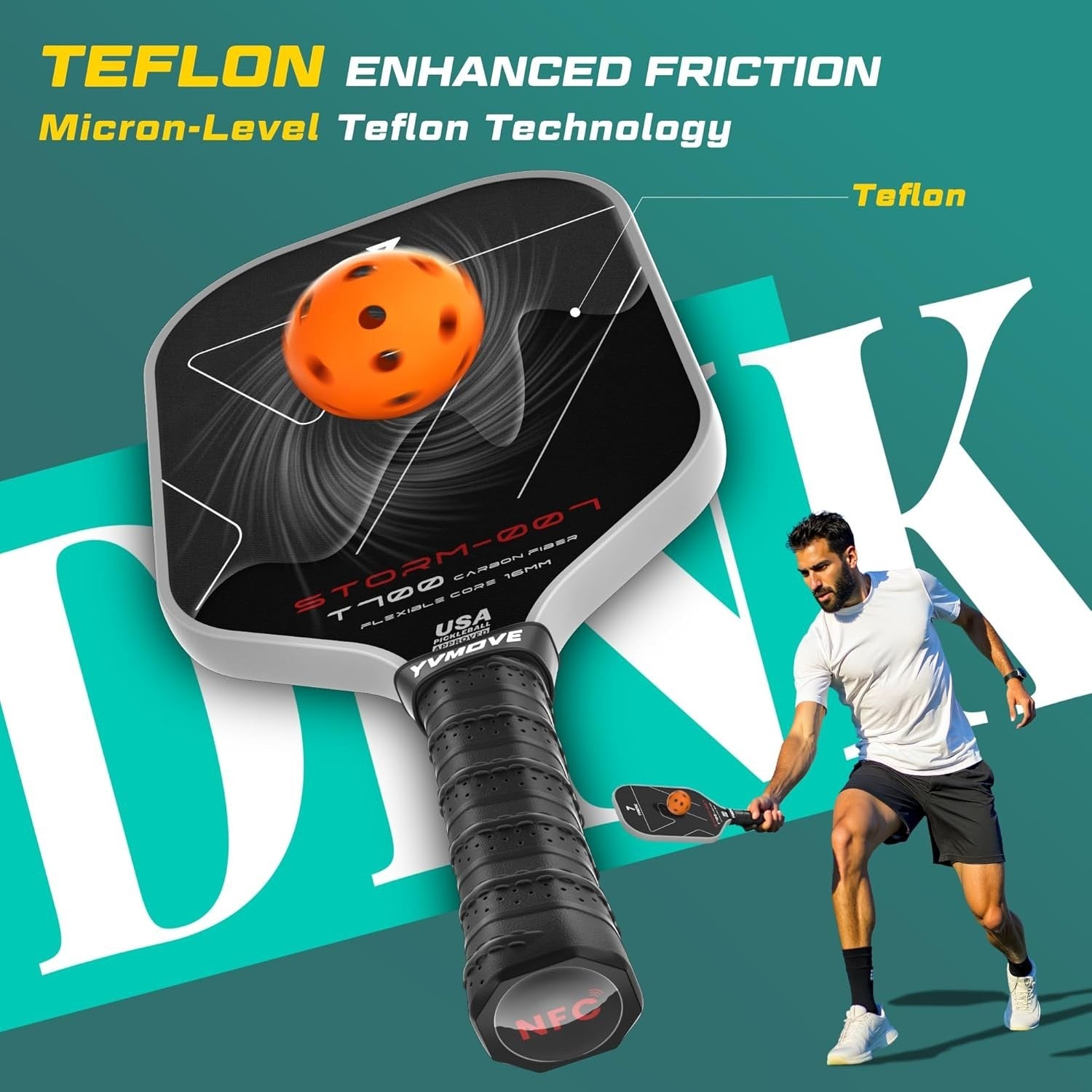 Advanced Pickleball Racket with T700 Carbon Fiber - Perfect for All Skill Levels