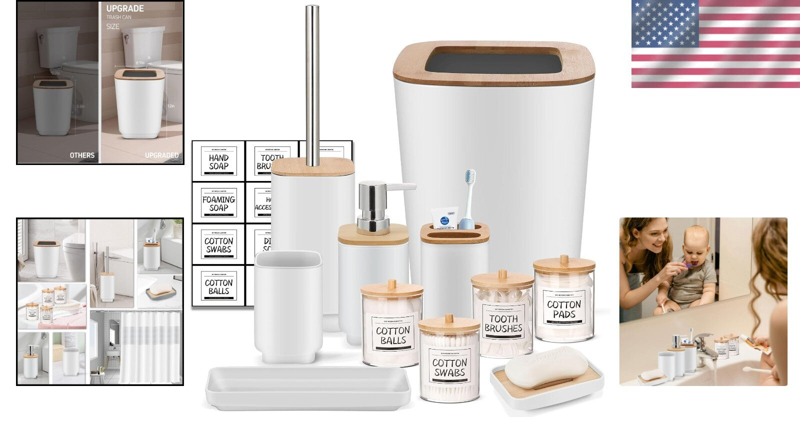 Durable and Stylish 11-Piece White Bathroom Essentials - Perfect Gift Option