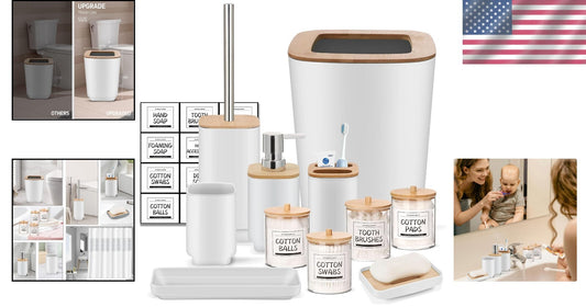 Durable and Stylish 11-Piece White Bathroom Essentials - Perfect Gift Option