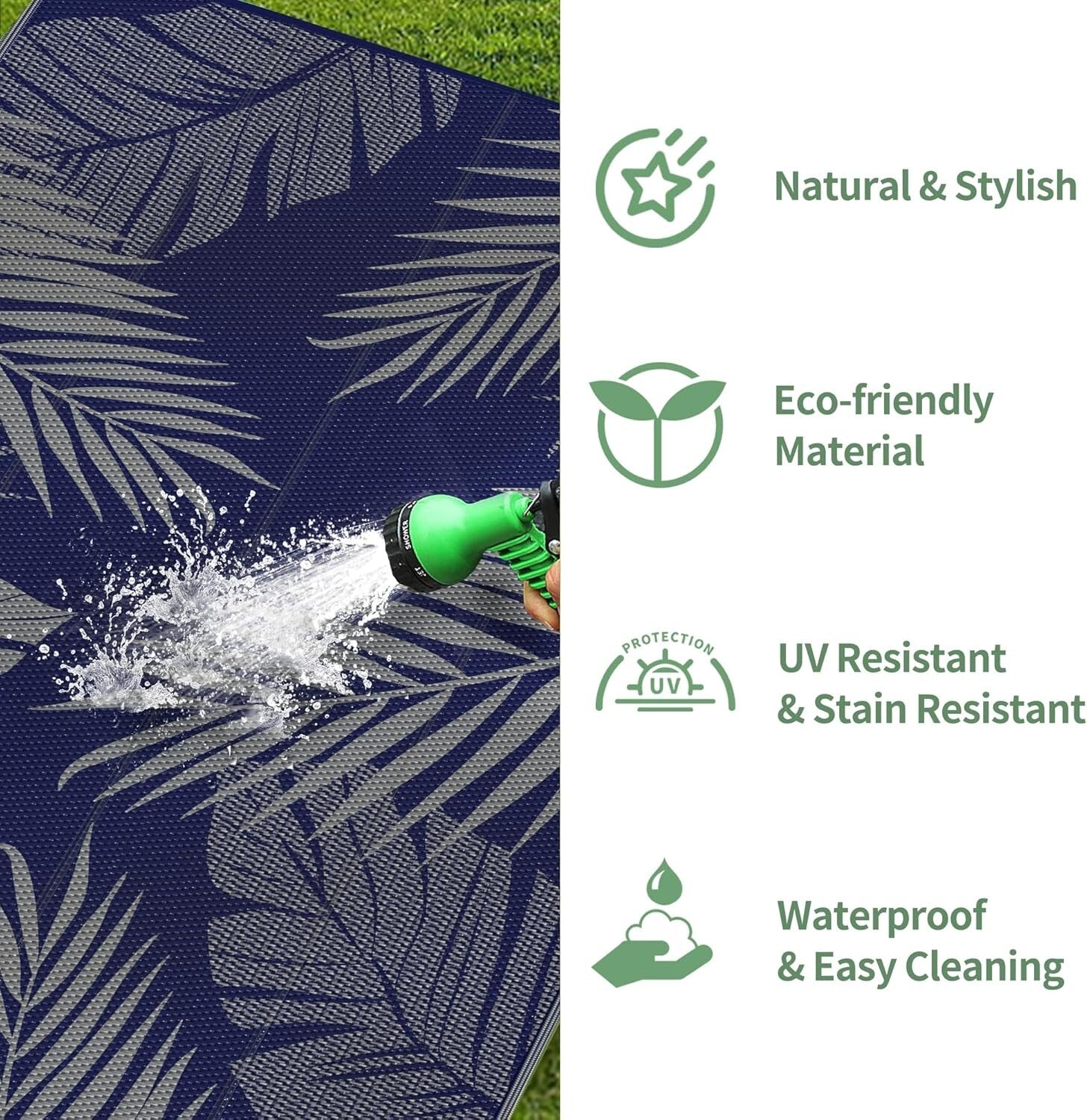 Versatile 6' x 9' Reversible Plastic Outdoor Rug - Patio, RV & Camping Essential