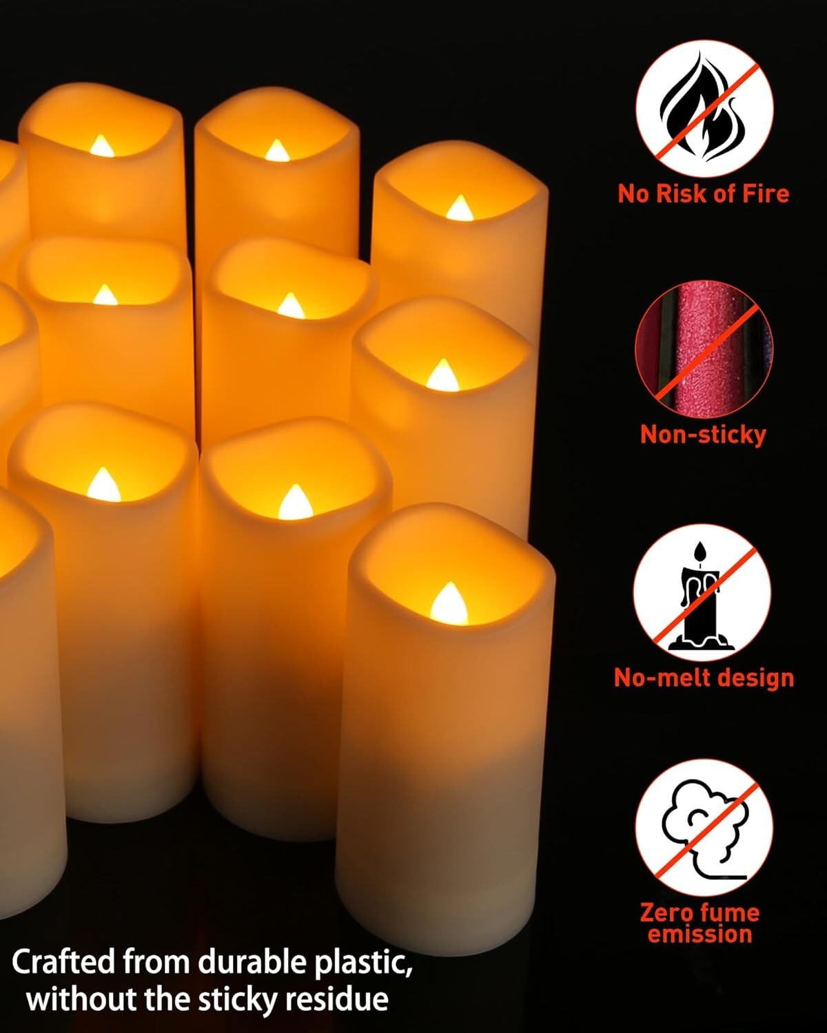 Flickering 24-Pc LED Candles with Remote & Timer for Indoor/Outdoor Elegance
