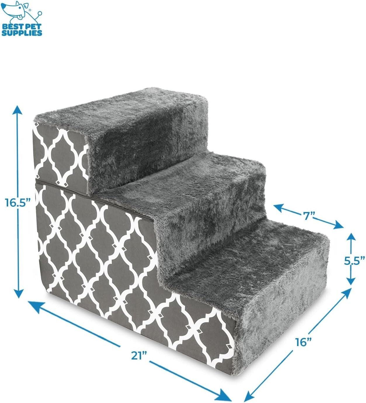 Stylish Pet Stairs - Foldable and Non-Slip Foam Steps for Easy Furniture Access