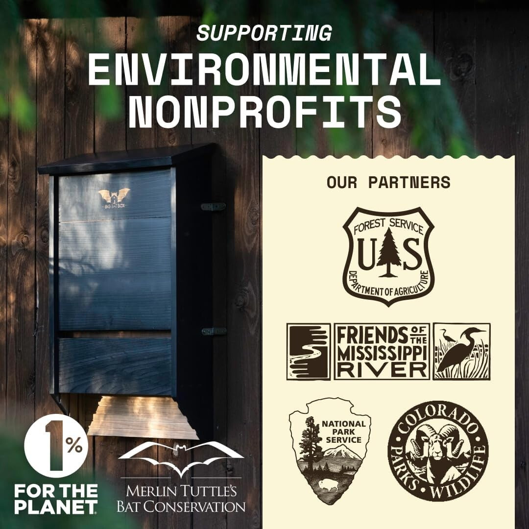 Weather-Resistant Black Bat Box - Easy Install 3 Chamber House for Outdoors