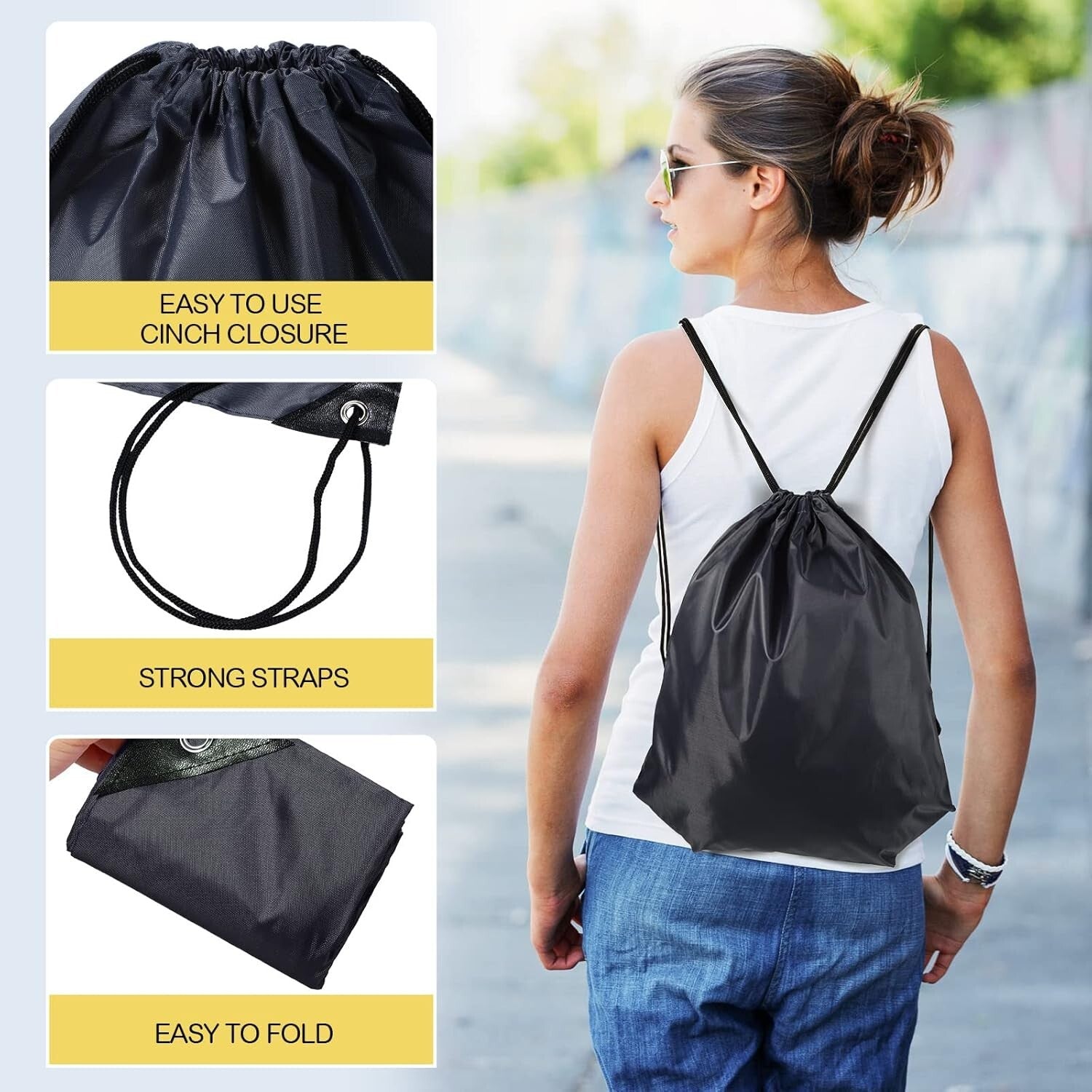 Large Capacity 17x13.4 Inch Drawstring Backpack Bulk - Ideal for Sports & Travel