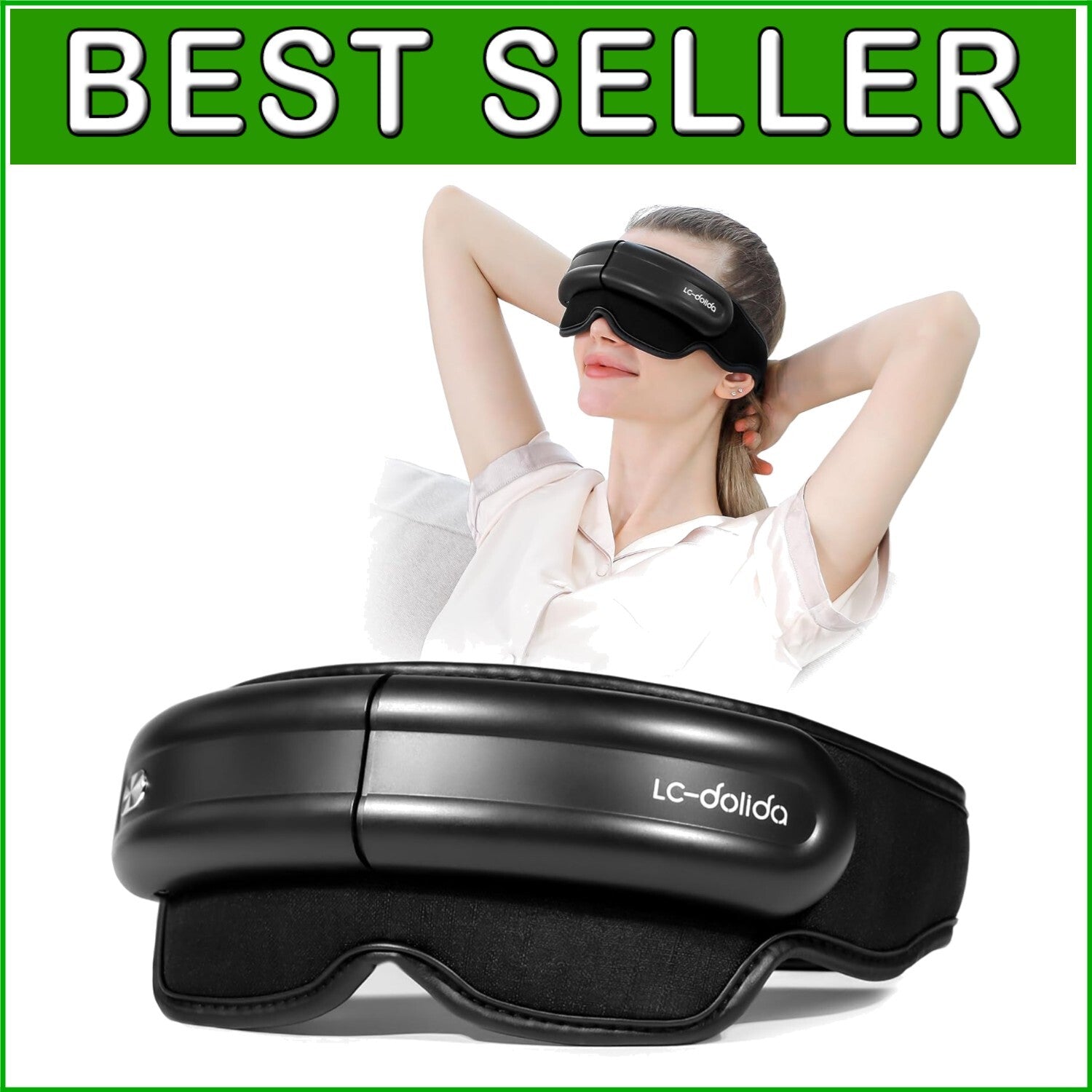Air Compression Eye Massager with Heat - Alleviate Eye Fatigue & Dark Circles