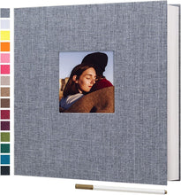 Load image into Gallery viewer, Chic Gray Linen Photo Album 13.2x12.8 Inches – Ideal for Gifting &amp; Scrapbooking