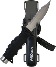 Load image into Gallery viewer, KF510 Black Stainless Steel Dive Knife with Quick Release Sheath - 5 Inch Blade